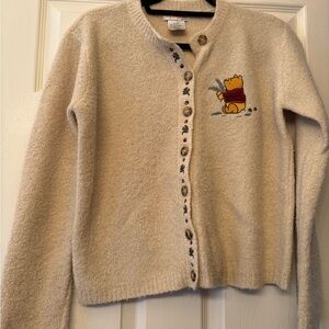 Disney Cream Knit Cardigan - Christmas theme with Pooh